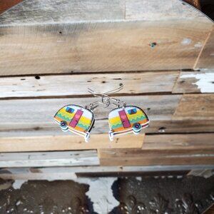Vintage Camper Earrings - 2D - Acrylic - Double Sided